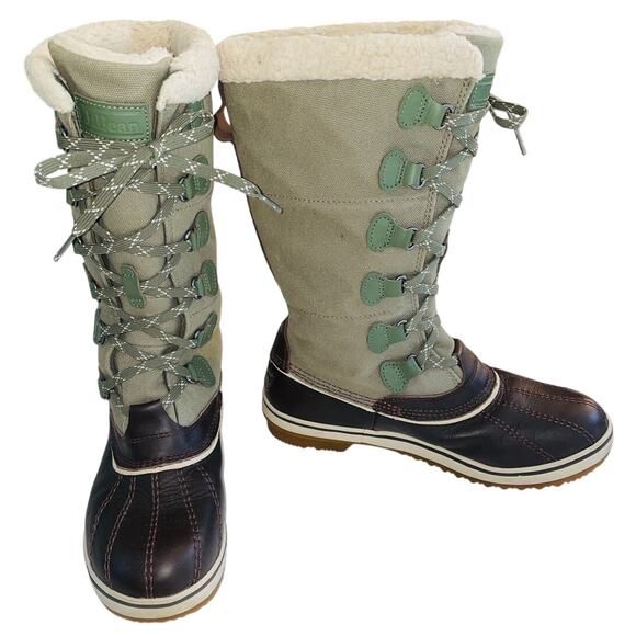L.L. Bean Insulated Pac Waterproof Boots - Women's Size 8 - Sherpa Lining & Trim - Picture 1 of 13